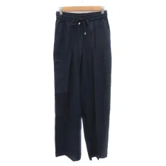 ザラ ZARA ストレートパンツ イージーパンツ ロング丈 麻 リネン XS 紺 ネイビー /YK13