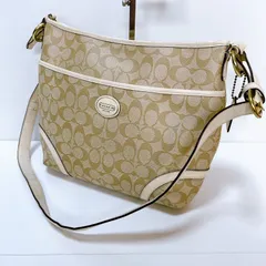 COACH コーチ　バッグ　ハンドバッグ　ショルダーバッグ　シグネチャー　内側汚れあり　中古品　管理番号ARCAMRA818