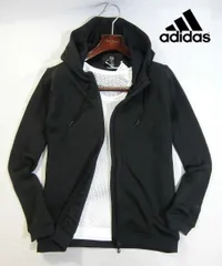 ※日296新品▼ アディダス ゴルフに最適 【 XXL 】 黒系 adidas Golf ダブルニット WZIP パーカージャケット フルジップパーカー