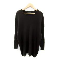 23区 オンワード樫山 ニット セーター 長袖 ラウンドネック 無地 ウール カシミヤ混 38 M 茶 ブラウン /SY37