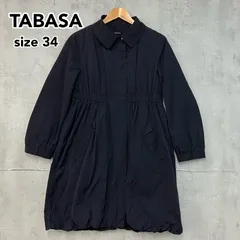 TABASA タバサ 高級 Aライン バルーンコート 34 黒 裏地キルティング 取り外し可 2WAY ロングジャケット スプリングコート マキシ丈 アウター エレガント ★ ◆■のサムネイル