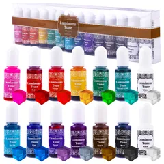 [COLEDO] Luminous Tone レジン 着色剤 クリアカラー 【13色 / 14本 セット】 レジン液 着色 UVレジン エポキシ樹脂 着色料 シリコンモールド 対応 色 [10ml×14本] 