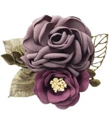 コサージュ 入学式 卒業式 卒園式 フォーマル 小さめ ブローチ 結婚式 上品 ピン クリップ 2way  くすみバイオレット