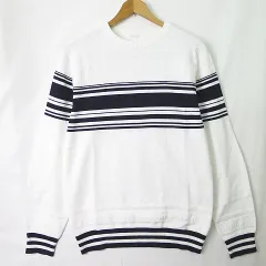 コムサメン COMME CA MEN ニットカットソー 長袖 コットン M オフホワイト/ブラック 2sa6585のサムネイル