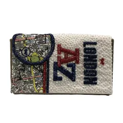 Anya Hindmarch(アニヤハインドマーチ) クラッチバッグ - クリア×白×マルチ ビーズ