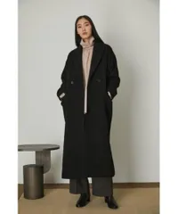 美品 RIM.ARK リムアーク Recycle wool over CT BLACK ロングコート シャギー ダブル オーバーサイズ ブラック ウール 36 Sサイズのサムネイル