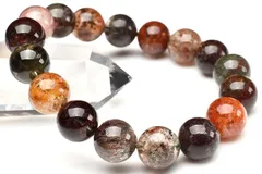 【１点物】マルチカラー◇クリア ガーデンクォーツ　12mm　ブレスレット パワーストーン 天然石 _U7961
