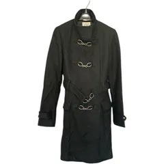 Z1625 MICHEL KLEIN ミディアムコート  MK KLEIN エムケークライン　ショートコート　ウール ブラック 黒 ベルト付き レディース ウール モヘヤ日本製