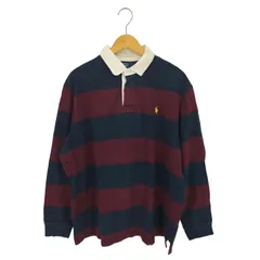 ポロバイラルフローレン Polo by RALPH LAUREN 90s ポニー刺繍 L/S ボーダー ラガーシャツ メンズ import：XL 
