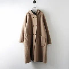 定価46200円 ホコモモラ Jocomomola 2WAY Wフェイスロングコート 40 ベージュ×グリーンチェック┃上着 秋冬【2400014689600】のサムネイル