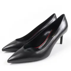 未使用品☆SAINT LAURENT PARIS サンローランパリ 480093 ポインテッドトゥ レザー パンプス ブラック 36.5 イタリア製 レディースのサムネイル