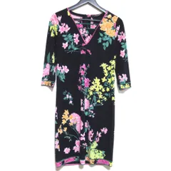 【試着のみ】レオナール　2023　ワンピース　カンカン素材　ブラック　42　花柄 2025年最新】レオナール ワンピース42の人気アイテム - メルカリ