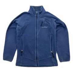 モンベル クリマプラス フリースジャケット ネイビー 紺 Mサイズ メンズ ジップアップ 旧ロゴ