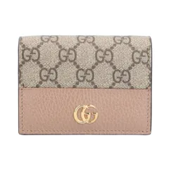 グッチ ミニウォレット GGマーモント 二つ折り財布 GGスプリームキャンバス 658610 レディース  GUCCI  中古 グッチ
