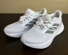 新品 未使用  adidas アディダス スニーカー レディース 22.5cm ランニング シューズ  ランファルコン 5 ホワイト グレー JI3981