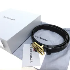 未使用 BALENCIAGA バレンシアガ BB THIN BELT クロコ型押し BBロゴ