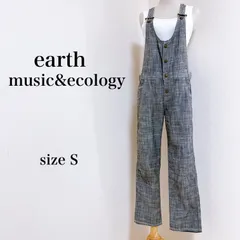 earth music&ecology アースミュージックアンドエコロジー Lee コラボ サロペット デニム S レディース 古着 匿名配送 送料無料 【8-374】