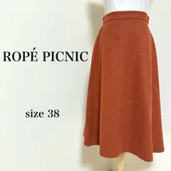 【美品】 ROPE PICNIC ロペピクニック スカートミディ丈 フレア オレンジ 38 レディース 古着 匿名配送 送料無料 【4-379】
