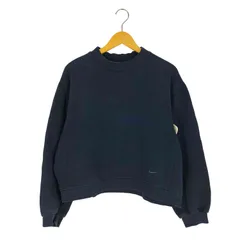 ナイキ NIKE 90S 銀タグ ストライプ 裾スウッシュ  クロップド スウェット レディース  L(12-14)