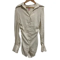 良品 FETICO フェティコ Gatherer Satin Shirt サイドギャザーシャツ FTC212-0101 サイズ1 ベージュ レディース 古着 中古 USED 良品 FETICO フェティコ Gatherer Satin Shirt サイドギャザーシャツ