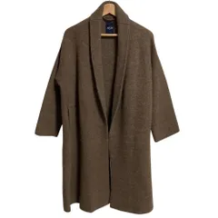 45R☆ウールアルパカフェルトKNITカウチンコート＊ロング/ブラウン♪ 45R（ロングコート）のフリマアイテム一覧 45R☆ウールアルパカ