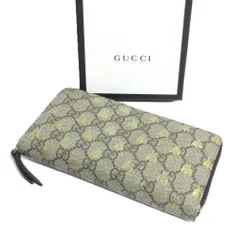 良品 GUCCI グッチ GGスプリームキャンバス ラウンドファスナー ロングウォレット 長財布 410102 ベージュ レディース 古着 中古 USED
