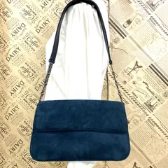 バリー ワンショルダー ハンドバッグ スウェード 紺 フォーマル FX412