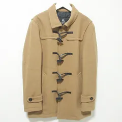 美品 BURBERRY BLACK LABEL バーバリーブラックレーベル ミドル丈 バッファローホーン ダッフルコート M キャメル メンズ 古着 中古 USED