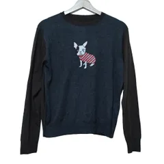 DAMAcollection(ダーマコレクション) 長袖セーター サイズLL レディース美品 - ダークグレー×ダークブラウン×マルチ クルーネック/イヌ