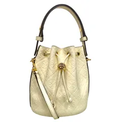 トリーバーチ 2way Tモノグラム バケットバッグ エンボスド レザー ショルダーバッグ ホワイト ゴールド TORY BURCH レディース 人気 定番 上品 高級感 便利