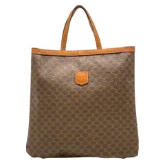 セリーヌ マカダム柄 トートバッグ ハンドバッグ PVC レザー ブラウン メンズ レディース ユニセックス CELINE 正規品 人気 定番 上品 高級感 収納力