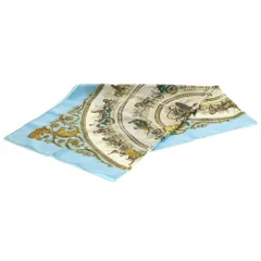 HERMES (エルメス) カレ90 馬着と馬装 LA PROMENDE DE LOMGCHAMPS ライトブルー シルク スカーフ