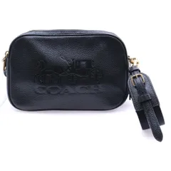COACH (コーチ) フロントロゴデザイン チャーム付き レザーショルダーバッグ ブラック ゴールド金具 B2079-F75818