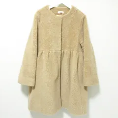 美品 yori ヨリ 23AW もふボアコート ノーカラーコート YR25-23093AW 36 キャメル レディース 古着 中古 USED