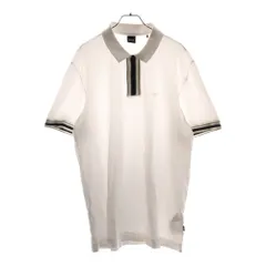 BOSS (ボス) 10245501 ロゴプリント 半袖ポロシャツ コットン ホワイト