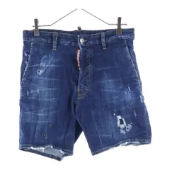 DSQUARED2 (ディースクエアード) ダメージ加工ストレッチ ショート デニムパンツ ショーツ インディゴ S71MU0582