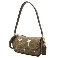 【新品】コーチ バッグ ショルダーバッグ COACH X PEANUTS HAILEY シグネチャー スヌーピー プリント フラップバッグ 2WAY 肩掛け 斜め掛け CBJ73 IMY3O (タン×ブラウンマルチ) アウトレット レディース 送料無料