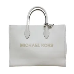 新品同様 MICHAEL KORS マイケルコース MIRELLA LT CREAM 2WAY レザー トートバッグ ショルダーバッグ オフホワイト レディース 古着 中古 USED