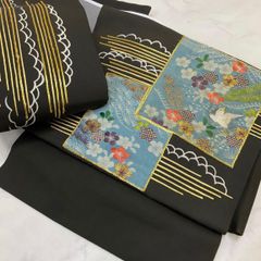 夏物 変わり織 刺繍 切り帯 作り帯 染帯 百合 金糸 正絹 SN009 - メルカリ