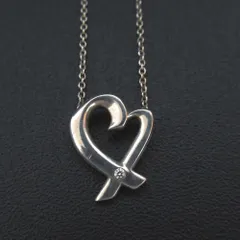 美品 Tiffany&Co ティファニー Ag925 パロマピカソ ラビングハート 1Pダイヤモンド ネックレス シルバー レディース 古着 中古 USED