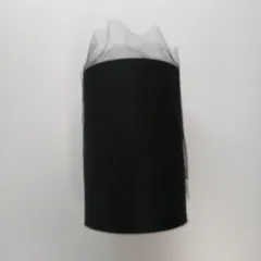 チュールロール 生地  ソフトレース メッシュ布 結婚式 パーティー ドレス チュチュスカート 装飾(ブラック)　ETA-0041C