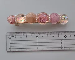 桜色レジンのパールバレッタ