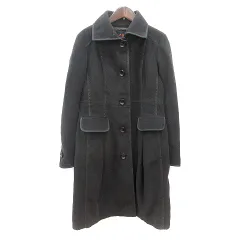 エヴェックス バイ クリツィア EVEX by KRIZIA ステンカラーコート シングル 総裏地 アンゴラ混 40 L 茶 ダークブラウン /MN