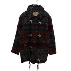【WOOLRICH】 90s USA製 ネイティブ柄 幾何学模様ボタン ウールジャケット S-3542