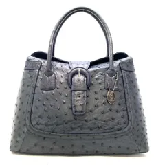 JRA オーストリッチ ハンド トート フォーマルバッグ 革 黒 FY160