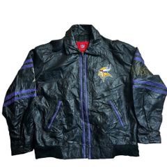 90s〜00s NFL公式】MINNESOTA VIKINGS レザージャケット XL 本革