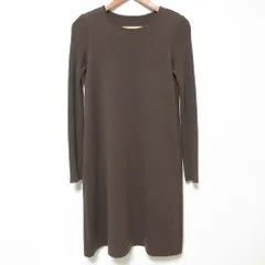 良品 FOXEY フォクシー Siena ロングスリーブ ニットワンピース 40389 サイズ38 ブラウン レディース 古着 中古 USED