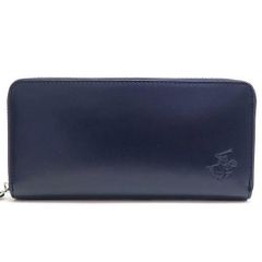 のぶ様 キタムラ 長財布 犬 レトリバー ラウンドファスナー ネイビー 