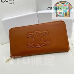 【今日特価】CELINE セリーヌ TRIOMPHE CUIR 大きなジップウォレット 国内送料無料！お得な価格で在庫あり！-WTO輸入1