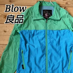 良品✨ ブロウ Blow ナイロンジャケット ウィンドブレーカー ブルゾン ライトアウター スポーツウェア スポーティー アウトドア タウンユース カジュアル 切り替え バイカラー ジップアップ 胸ポケット スタンドカラー 立て襟 ロゴ刺繍 ワンポイント